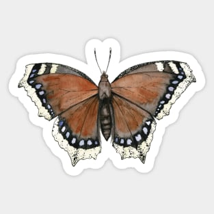 Mourning Cloak Butterfly Watercolor Painting Sticker